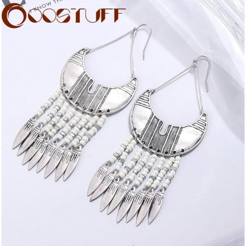 Silver Color Bohemia Drop Earrings Vintage Costume Jewelry For Women Hanging Pendientes brincos Suspension Accessories oorbelle