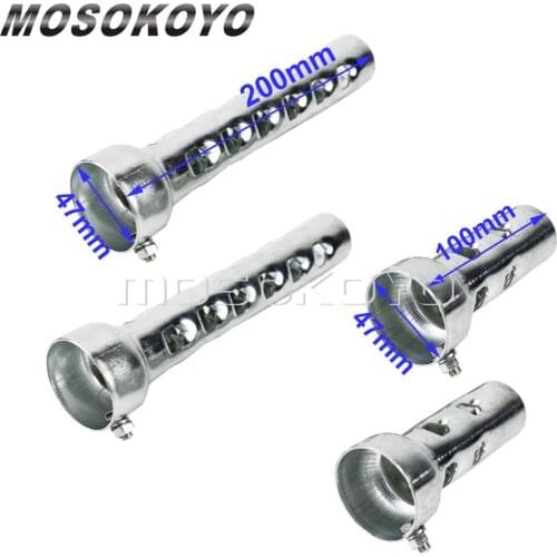 2in/50mm Drag Pipe Exhaust Baffle 4" & 8" Long Muffler Silencer Removable DB Killer Noise Sound Eliminator Can for Harley