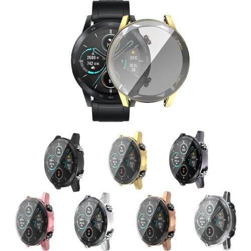 TPU Soft Full Edge Glass Screen Protector Case Shell Frame For Huawei Honor Magic 2 46MM Watch Magic2 Protective Bumper Cover