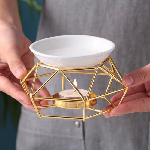 Iron Craft Essential Oil Burner Warmer Tea Light Holder Home Office Use Spa