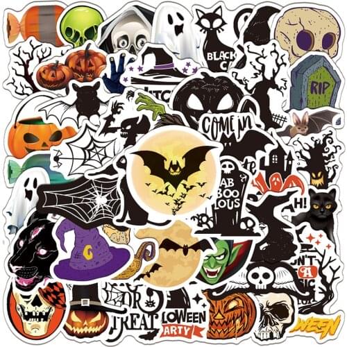 10/30/50PCS Halloween Series Pumpkin Skull Cartoon Stickers Skateboard Fridge Laptop Motorcycle Luggage Graffiti Cool Sticker