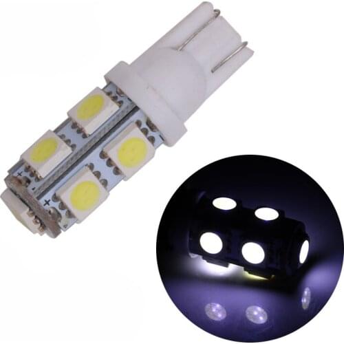 10PCS T10 W5W 194 LED Bulbs 5050 9 SMD Car Ceramic Wedge Clearance Lights Interior Dome Light Truck Lamp Car Styling 6000k White