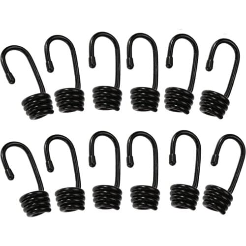 12pcs/set Strong Durable Steel Wire End Hooks for 6mm Marine Boat Kayak Shock Cord Bungee Rope Luggage Tie Down Straps DIY