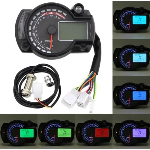15000rpm Motorcycle Instrument Speedometer Odometer Tachometer Trip Meter LCD Digital Gauge 12V Universal