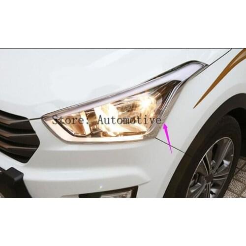 2pcs/set Car-styling Front Headlight Lamp Molding Decorative For Hyundai Creta ix25 Cantus 2014 2015 2016 2017