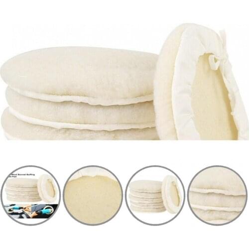 Soft 6Pcs Easy Cleaning Wool Buffing Polishing Pads Washable Wool Polishing Pads Scratch Resistant for Compound Cutting