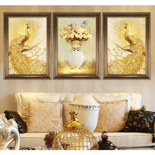 3pcs,Diamond Embroidery,Animal,Peacock,Flower,Full,5D,DIY Diamond Painting,Cross Stitch,Diamond Mosaic,pictures of rhinestones