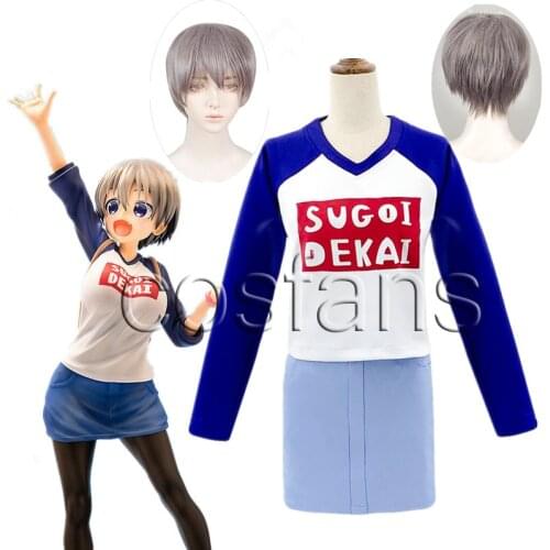 Anime Uzaki-chan Wants to Hang Out! Uzaki Hana Cosplay Costume Uzaki-chan wa Asobitai! SUGOI DEKAI Top+Skirt Halloween Uniforms
