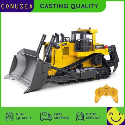 HUINA Car Toys 1:16 RC Truck Model Remote Controlled Bulldozer Alloy Tractor Caterpillar Engineering Car Toys for boys kids