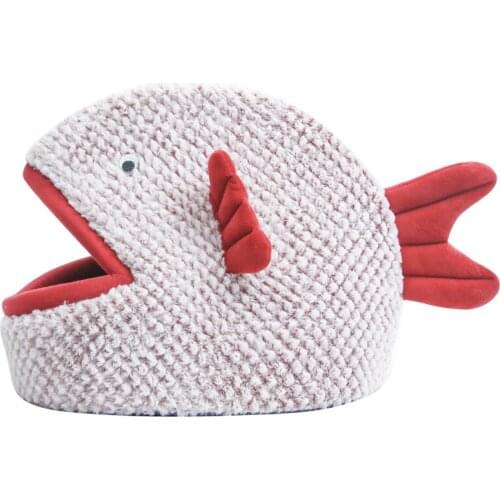 Pet Bed Fish-Shaped South Korean Velvet Moisture-Proof Oxford Cloth Material Fashionable Style No Deformation Hair Loss Durable