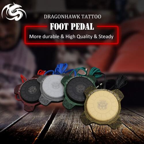 Free Shipping Tattoo Power Round Tattoo Machine Footswitch Foot Pedal Controller Power Supply