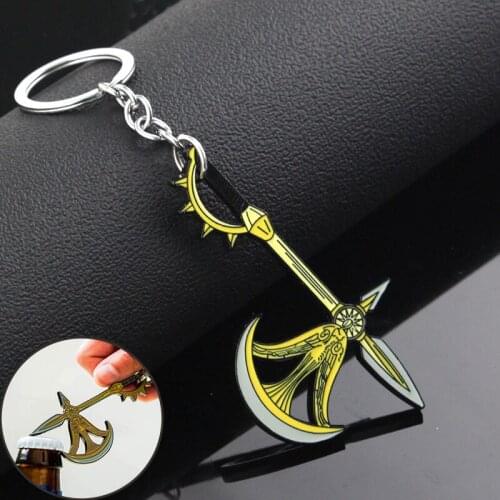 Anime The Seven Deadly Sins Keychains Weapon Escanor Rhitta Keychain Nanatsu No Taizai Axe Key Ring Escanor Pendant Jewelry