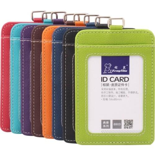 2018 New fashion ID Holders Bank Credit Card Holder Unisex PU Leather card case business Working Id Badge covers without lanyard