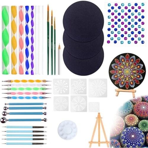 40pcs Mandala Dotting Tools for Painting Rock Stone Stencil Acrylic Stick Brush U4LD