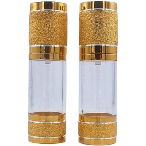 30ML Essence Airless Pump Bottle Empty Gold Cosmetic Refillable Container Top Grade Emulsion Liquid Foundation Airless Bottle