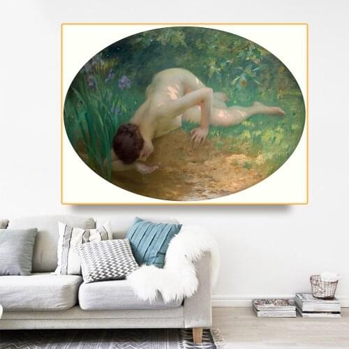 Citon Amable Lenoir《The Bather》Canvas Oil Painting World Famous Artwork Poster Picture Modern Wall Art Decor Home Decoration