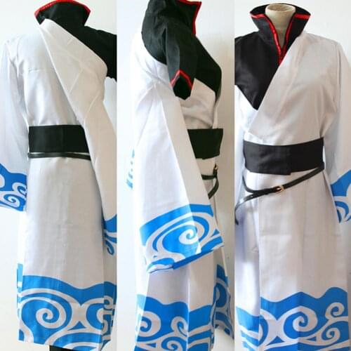 GINTAMA Sakata Gintoki Cosplay Costume Kimono Dress Cheongsam Outfit Halloween Carnival Suit