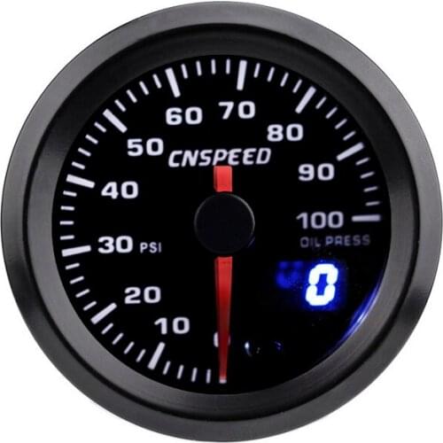 YOMI 2" 52mm 7 Colors LED Car Auto Oil Pressure 0-100 PSI Oil Press Gauge Analog/Digital Dual Display Car Meter