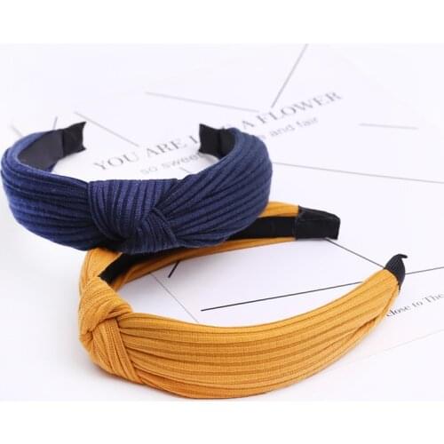 Fashion Suede Knotted Solid Color Headband for Women Fashion Bowknot Hairband Handmade Hair Hoop Hair Accessories