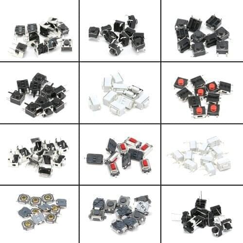 120pcs 12 types SMD Assortment Kit Momentary Tact Tactile Push Button Switch Sets Life 100000 times High Quality