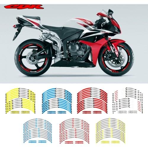 Motorcycle front and rear wheels Edge Outer Rim Sticker Reflective Stripe Wheel Decals For Honda CBR