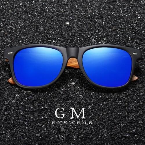 GM Mens Vintage Wooden Bamboo Sunglasses Polarized Mirrored Coating Womens Zebra Wood Sun Glasses gafas de sol hombre
