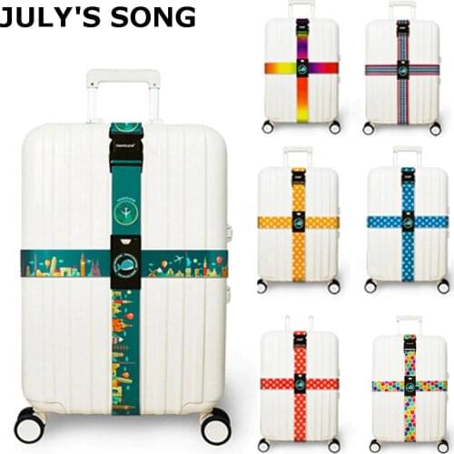 JULYS SONG Luggage Strap Cross Belt Packing Adjustable Travel Suitcaseband Nylon Suitcase With Travel Accessories