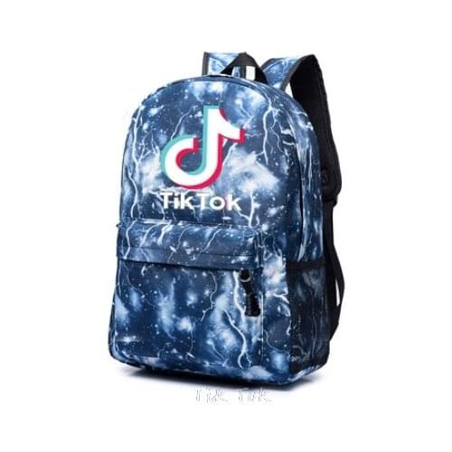 Tik Tok Unisex Backpack Schoolbag Zipper Bag Creative Pattern Outdoor Travel Bag Large Capacity Casual Travel Bag