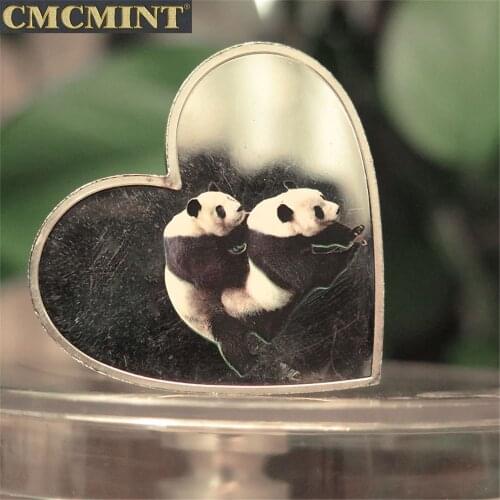 .100 Silver Mills .999 Panda Love Heart B65