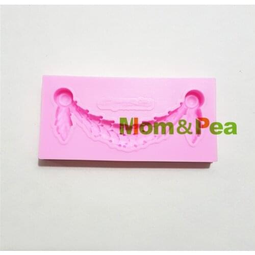 Mom&Pea 1318 Free Shipping Swag Deco Silicone Mold Cake Decoration Fondant Cake 3D Mold Food Grade