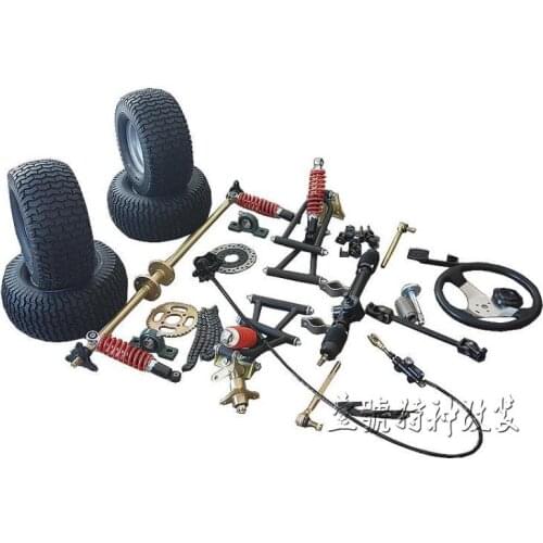 GO KART KARTING ATV UTV Brake Disc Sprocket 100CM Rear Axle Steering Knuckles Wheel Tie Rod Swingarms With 6 Inch Wheel Tires