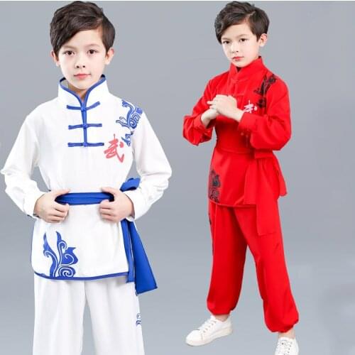 Traditional Chinese Wushu Clothing Set for boys girls children Tai Chi Kung Fu Uniforms Short Long Sleeve Costumes Martial Arts