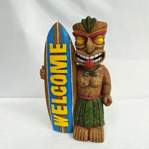 Outdoor Totem Surfboard Hawaiian Wine Glass Totem Landscape Sculptures Miniature Garden Statue Decoration Ornaments Craft