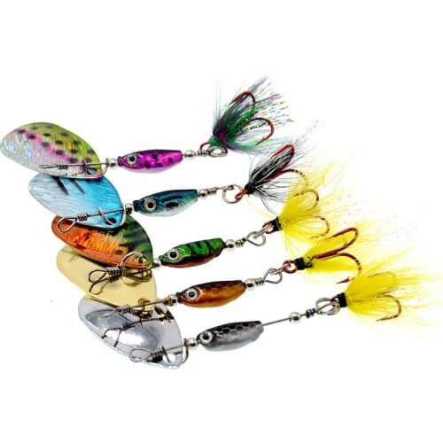 1Pcs 6.5g spinner Spoon Metal Bait Fishing Lure Sequins Crankbait Spoon baits for Bass Trout Perch pike rotating Fishing