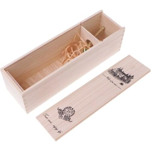 High-Quality Custom-Made Pine Wood Red Wine Carrier Gift Packing Box