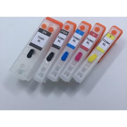 YOTAT T33XL Refillable Ink Cartridge T3351 T3361 - T3364 for Epson XP530 XP630 XP635 XP830 XP540 XP640 printer