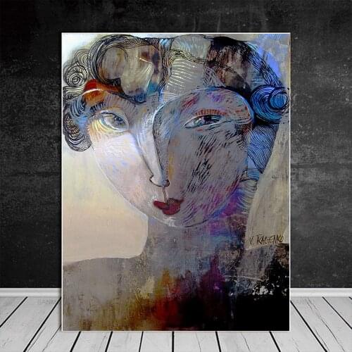 Woman Abstract Canvas Painting Wall Art Print Poster Picture Decorative Abstract Women Painting Living Room Home Decoration