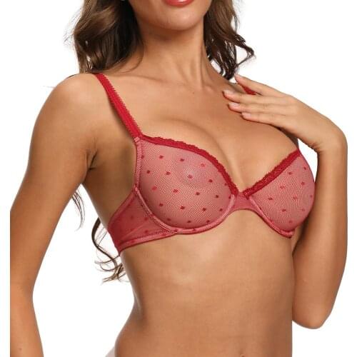 Womens Sexy Lingerie Perspective Lace Bralette Bras Underwire Ladies Mesh Underwear Brassiere BH Tops Cup A B C D DD E DDD F
