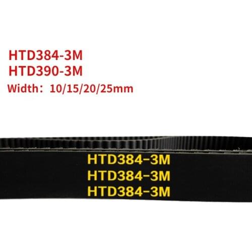 Arc HTD 3M Timing belt C=384 390 width 10-25mm Teeth128 130 HTD3M synchronous pulley 384-3M 390-3M
