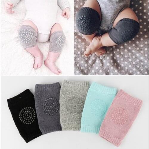 1 Pair Baby Knee Pad Infant Toddler Anti Slip Crawling Accessories Kids Cotton Leg Warmers Knee Protector with Rubber Dot New