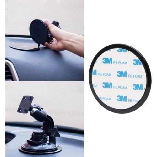 1pc 78mm Round Black Car Dashboard Suction Cup Mount Base Adhesive Disc For Phone Tablet GPS Stand Holder