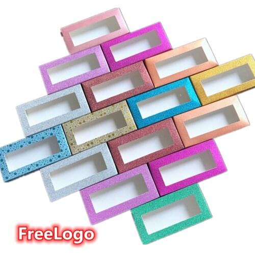 10/50/100 Piece Wholesale Bulk False Eyelashes Packaging Paper Boxes Rectangle Various Color Lash Package Box makeup free logo