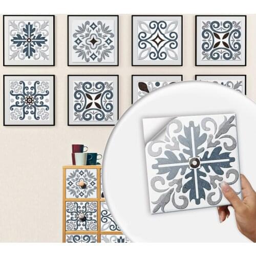 10pcs/Set 2D European Fresh Style Crystal Hard Tiles Wall Sticker Kitchen Bathroom Tables Art Mural Home Decor Vinyl Wallpaper