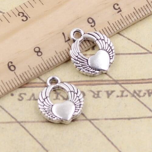 10pcs Charms Angel Wings 15x12mm Tibetan Silver Color Pendants Antique Jewelry Making DIY Handmade Craft