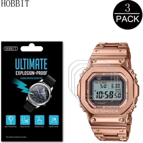 3Pcs HD Clear PET Film For Casio C-SHOCK GM-5600 GM5600 GW-B5600 GM-S5600 GMW-B5000 DW-5600 Full Coverage Screen Protector Film
