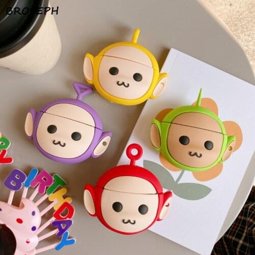 3D Cute Cartoon Teletubbies Earphone Case For Huawei Freebuds3 Soft Silicone Bluetooth Wireless Headset Protective Cover Funda