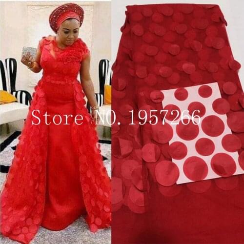 Red Lace Applique Latest Lace Fabric 2020 African Guipure Lace Fabric Embroidery High Quality French Lace For Women CD21202