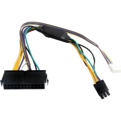 ATX 24Pin to Motherboard Patch Cord 2Port 6Pin Power Supply Cable for HPZ220 Z230 SFF 18E4 Server Workstation 18AWG Wire