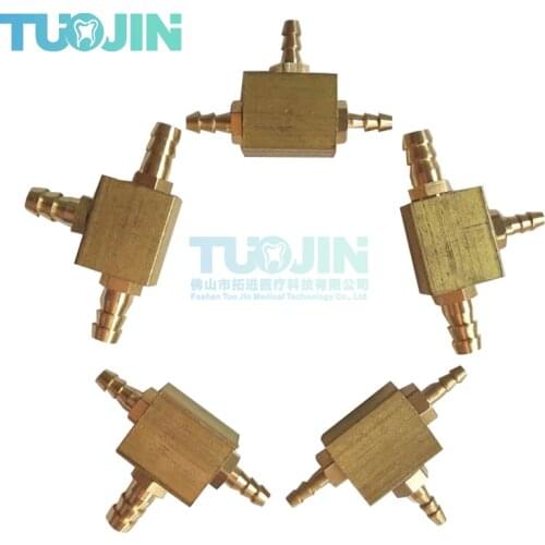 Free Shipping Dental Valve Copper Tee Dental 3-way Adaptor Three Way Valve Three Connectors Tee For Dental Chair Unit Spare Part