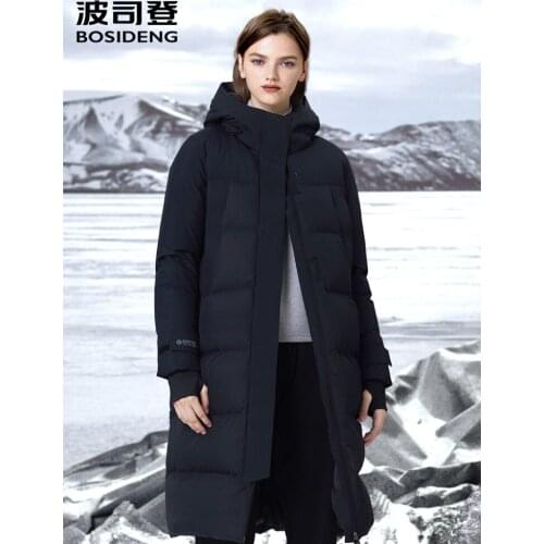 Bosideng down jacket womens X-long over-knee Gore-Tex goose down warm jacket outdoor windproof waterproof function B90142832